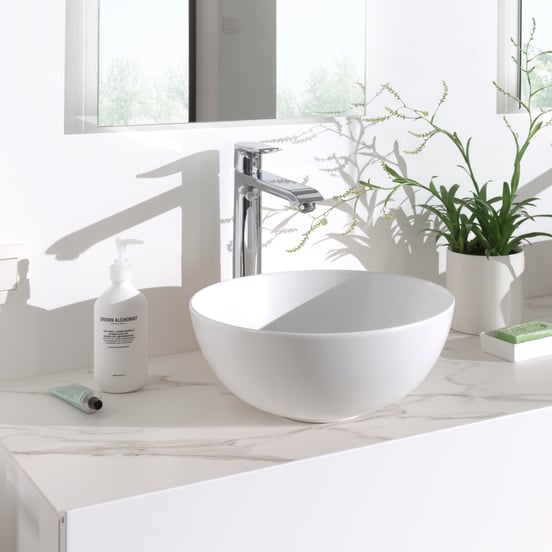Luca Varess Supra vasque à poser porcelaine blanc mat rond Ø 36 cm