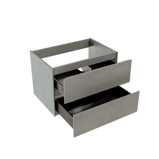 Storke Edge zwevende wastafelonderkast 75 x 52 cm beton donkergrijs 2 lades