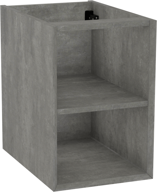 Storke Edge zwevende wastafelonderkast 35 x 52 cm beton donkergrijs met 2 open nissen