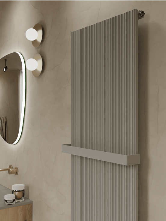 Vipera Mares sèche-serviettes simple 47 x 180 cm chauffage central soie grise raccordement latéral et central 1315W