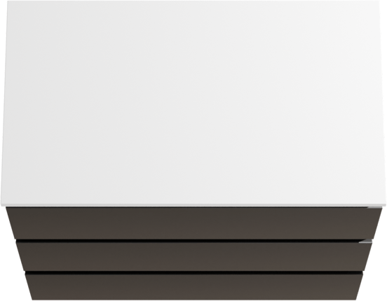 Linie Lado meuble salle de bains à poser 80 x 46 cm noir mat avec Lado tablette simple en marbre composite blanc mat