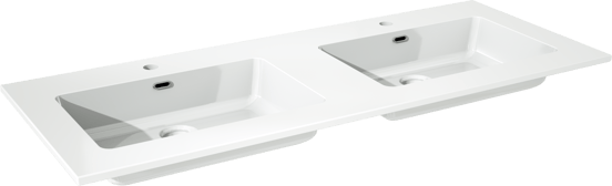 Storke Diva double vasque marbre composite brillant 130 x 52 cm