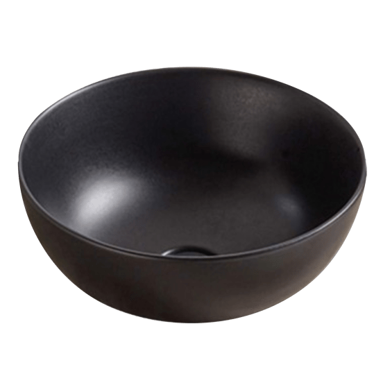 Luca Varess Supra vasque à poser porcelaine Noir Mat rond Ø 36 cm