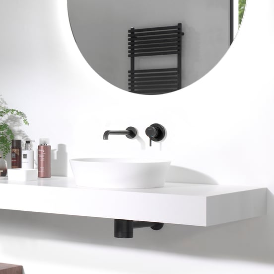 Balmani Still Aufsatzwaschbecken: Solid Surface, matt, rund, Ø 42.5 cm