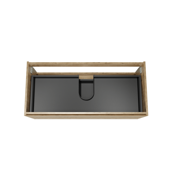 Balmani Mitra hängender Waschbeckenunterschrank 120 x 55 cm Eiche Rauh 2 Schubladen