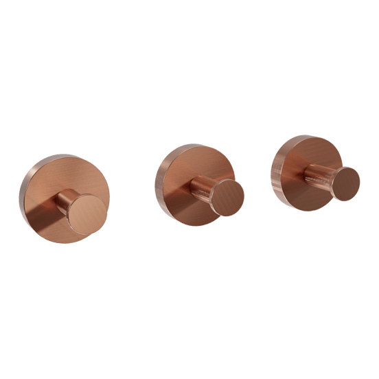 Blaufoss Harmony set haakjes 3 stuks Brushed Rosegold