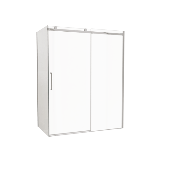 Luca Varess Boltano douchehoek met schuifdeur en vaste zijwand, 160 x 90 cm, helder glas, chroom profielen