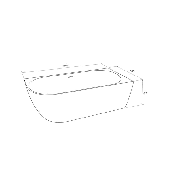 Luca Varess Otello baignoire d'angle droite duo 180 x 85 cm acrylique blanc mat