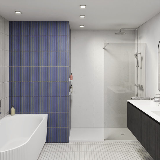 Luca Varess Classy receveur de douche 160 x 80 cm marbre composite blanc mat structure rock