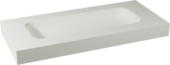 Balmani Arcato plan simple pour 2 trous de robinet mat Solid Surface 120 x 55 cm, bonde non incluse