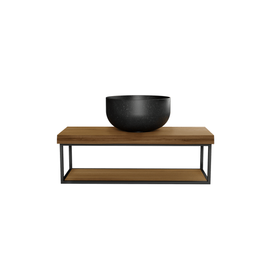 Balmani Life Edge Mini lave-mains suspendu 55 x 22,5 cm avec Bowl en granite doux avec cadre noir