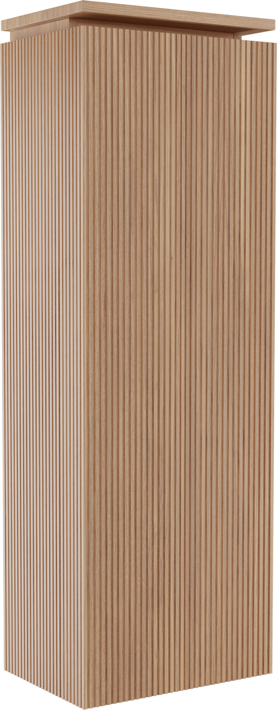 Balmani Eclips Ribs zwevende kolomkast rechts Teakhout 44 x 32 x 130 cm vert. sym. groef