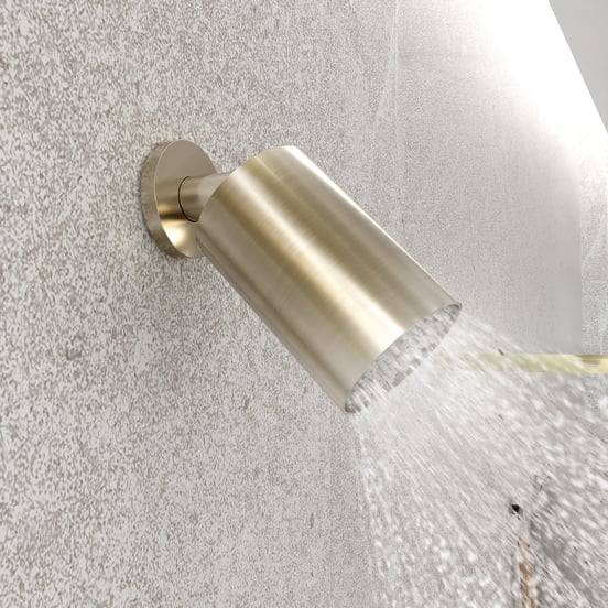 Blaufoss Luxor 90 Tête de douche rond 14 x 9 cm avec support mural brushed champagne gold