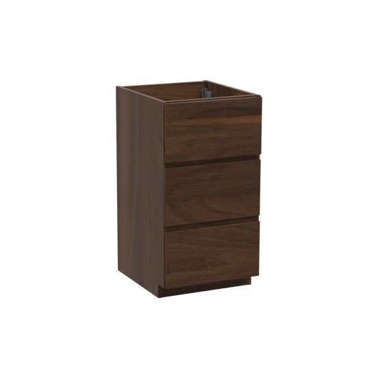 Storke Edge meuble sous-vasque a poser 45 x 52 cm noyer 3 tiroirs