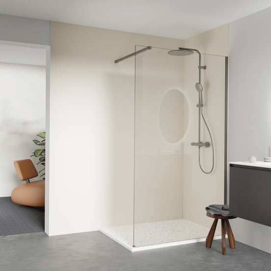 Balmani Impress receveur de douche 120 x 90 cm marbre composite blanc/noir terrazzo mat structure rock