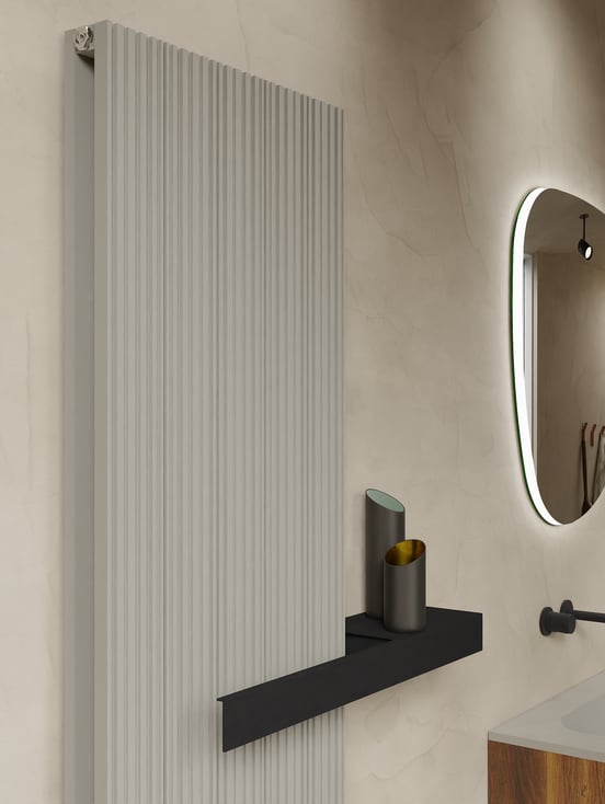 Vipera porte-serviette droite 40 cm noir mat