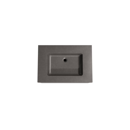 Storke Edge zwevend badmeubel 75 x 52 cm hoogglans wit met Scuro High enkele wastafel in kwarts mat zwart