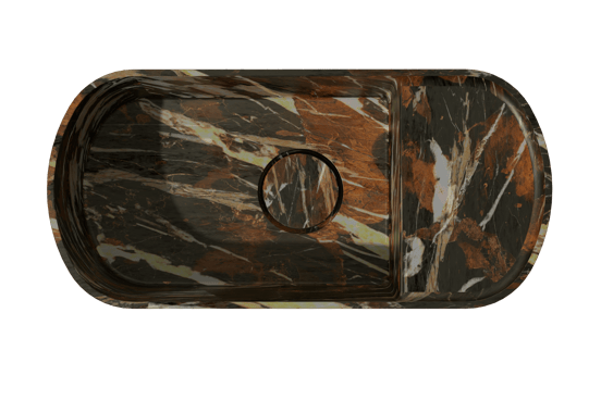 Balmani Livo handenwasser 42 x 20 cm Portoro Gold marmer