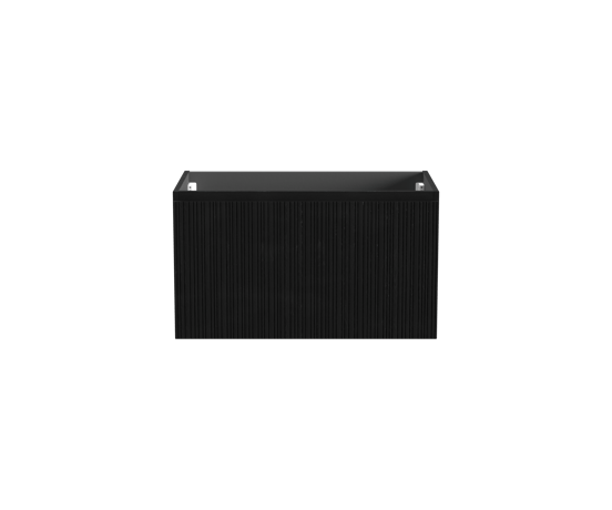 Storke Ribs hängender Waschbeckenunterschrank: 85 x 52 cm, Eiche Schwarz, 2 Schubladen