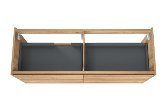 Storke Seda meuble sous-lavabo suspendu 150 x 52 cm chêne brut 4 tiroirs