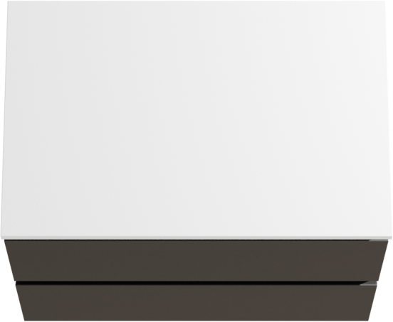 Linie Lado hängendes Möbelstück Set: 70 x 46 cm, Schwarz matt, mit Lado Einzel Waschtischplatte, Marmorkomposit Weiß matt