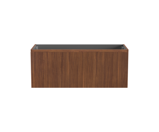 Storke Ribs meuble sous-vasque suspendu 120 x 52 cm noyer 2 tiroirs