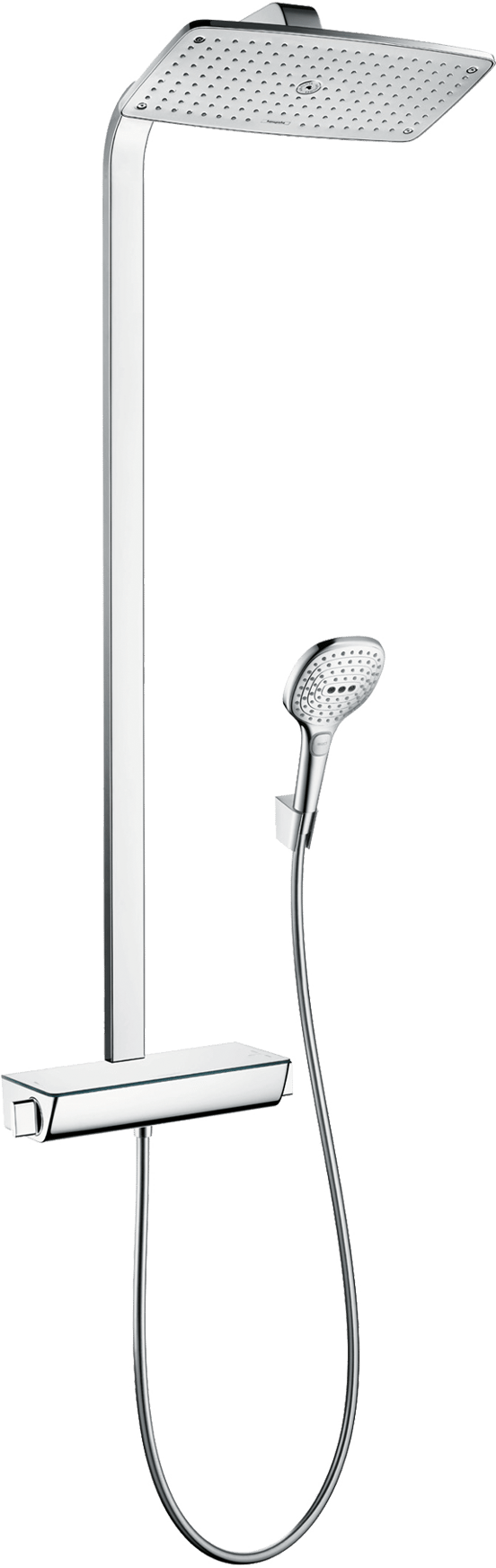 Hansgrohe Raindance Select E 360 colonne de douche de pluie tablette mitigeur thermostatique Chrome Brillant