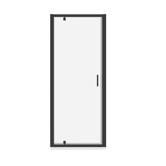 Luca Varess Vidor porte pivotante 80 x 190 cm verre transparent profil noir mat