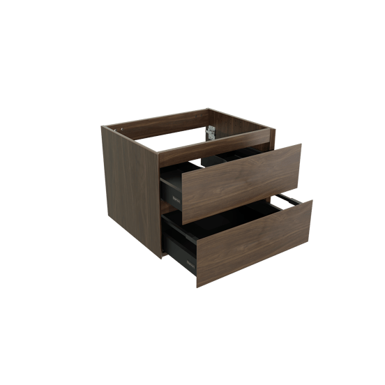 Balmani Mitra zwevend wastafelonderkast 67,5 x 55 cm Amerikaans notenhout 2 lades