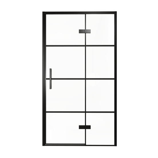Balmani Senses Design porte pivotante à droite 120 cm x 210 cm verre Lined, Profil noir