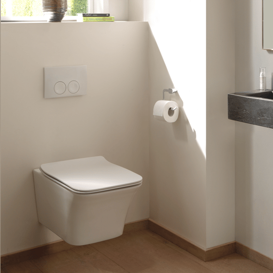 Delta25 Betätigungsplatte, Weiß Glänzend, für Geberit Duofix UP100 Einbauspülkasten