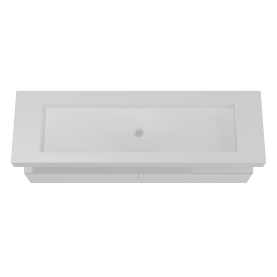 Balmani Mitra Elements meuble salle de bains suspendu 180 x 55 cm blanc mat avec Modus lavabo simple pour 2 trous de robinet en solid surface blanc mat