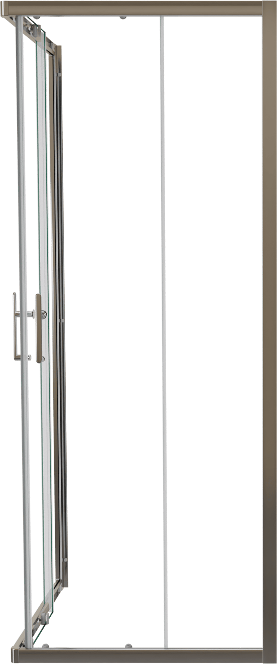 Linie Cadiz coin douche avec entrée d'angle avec double porte coulissante 80 x 80 cm Verre transparent profil chrome brossé