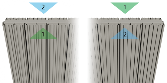 Vipera Mares dubbele handdoekradiator 37,5 x 180 cm centrale verwarming zijdegrijs zij- en middenaansluiting 1477W