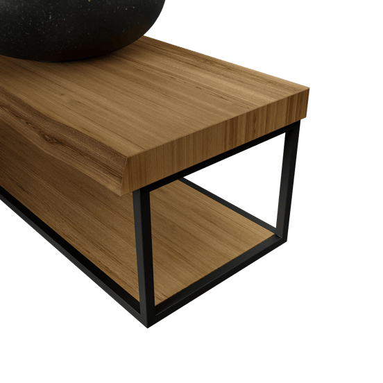 Balmani Life Edge Mini lave-mains suspendu 55 x 22,5 cm avec Bowl en granite doux avec cadre noir