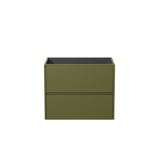 Storke Seda hängender Waschbeckenunterschrank: 75 x 52 cm, Olivgrün, 2 Schubladen