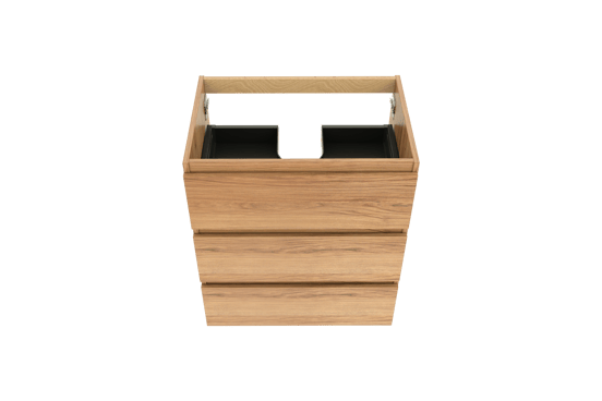 Balmani Lucida staande wastafelonderkast 75 x 55 cm teak 3 lades