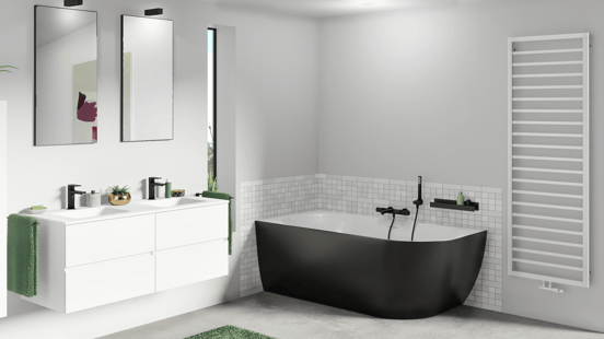 Storke Nero rechthoekig badkamerspiegel zwart 45 x 90 cm