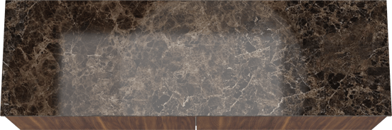 Balmani Sfera meuble salle de bains suspendu 180 x 55 cm noyer américain avec Stretto tablette simple ou double en marbre dark emperador