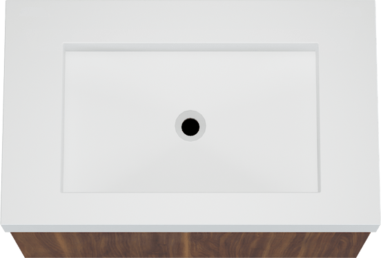 Balmani Sfera meuble salle de bains suspendu 90 x 55 cm noyer américain avec Modus plan simple en solid surface blanc mat