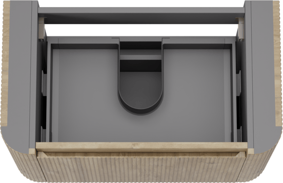 Storke Soft zwevende wastafelonderkast 80 x 46 cm Ruwe eiken 2 lades vert. sym. Groef