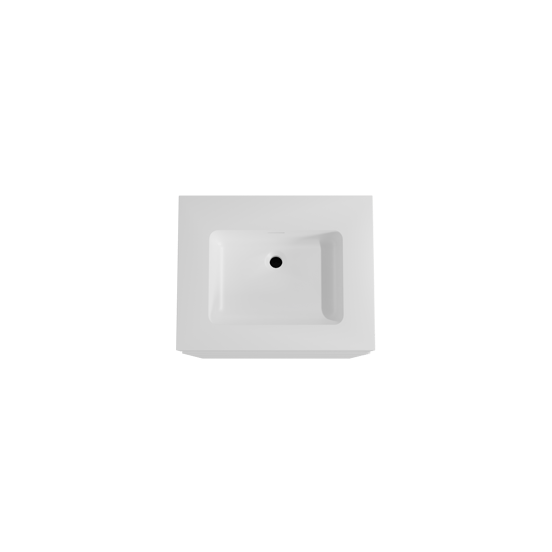 Storke Edge staand badmeubel 65 x 52 cm mat wit met Mata High enkele wastafel in solid surface mat wit