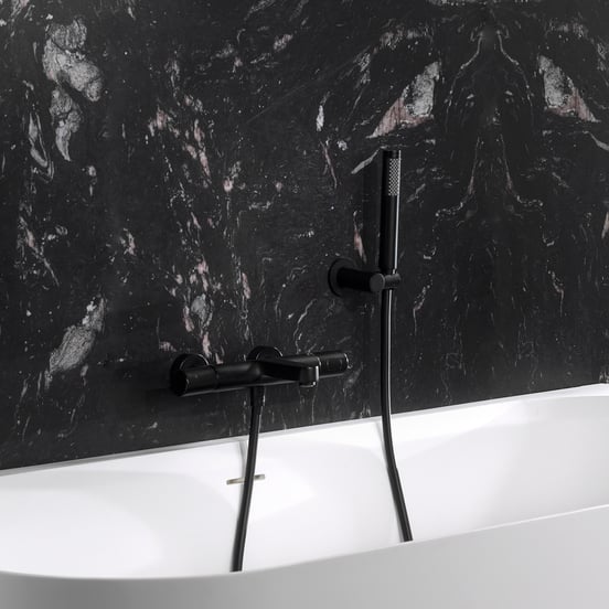 Blaufoss Round handdoucheset 1 functie Mat Zwart