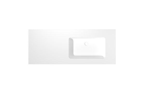 Storke Mata Waschtisch, rechts, Solid Surface matt, 130 x 52 cm, Schrankkombination 45 cm