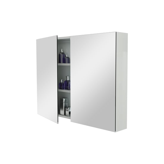 Storke Reflecta Spiegelschrank Bad: 100 x 75 cm, Weiß Glänzend