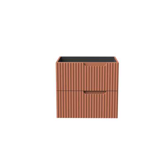 Linie Ribbo meuble sous-lavabo suspendu 60 x 46 cm Cotto 2 tiroirs