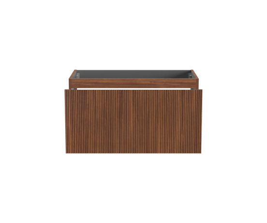 Storke Ribs meuble sous-vasque suspendu 95 x 52 cm noyer 2 tiroirs