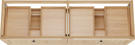 Balmani Lemon zwevende wastafelonderkast 180 x 55 cm Fineer natuur eik 4 lades