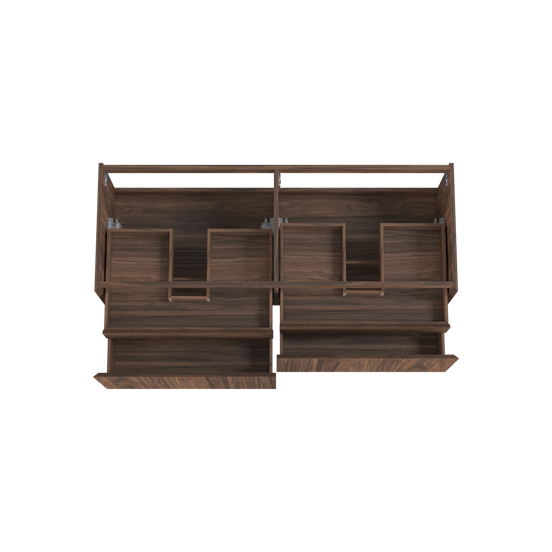 Balmani Idra zwevende wastafelonderkast 150 x 55 cm fineer notelaar 4 lades