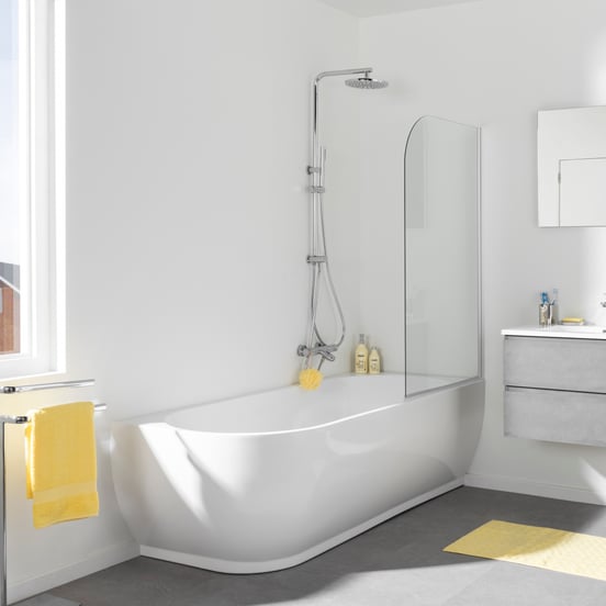 Linie Paulo 2-Personen-Eckbadewanne: rechts, 170 x 75 cm, Acryl, Weiß Glänzend